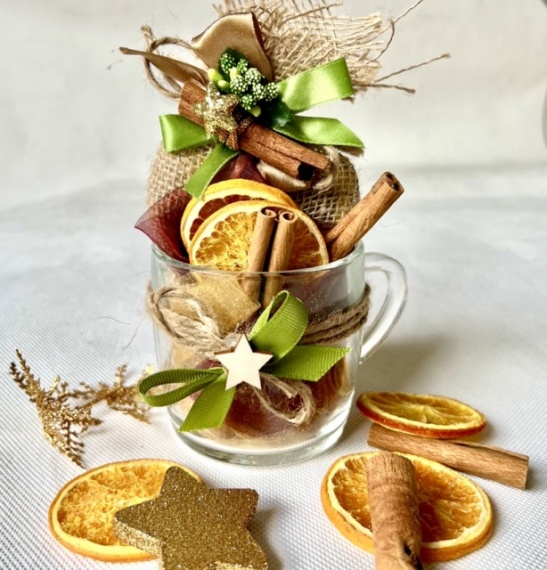 Prezent na Święta Świąteczny Kubek Herbata Suszone Pomarańcze