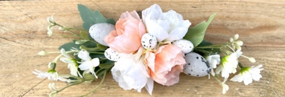 Koszyk Kosz Koszyczek Wiklinowy Wielkanocny do Święconki z dekoracją kwiaty