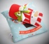 Oryginalny prezent na Święta - poduszka + koc Wzór Bałwanek 