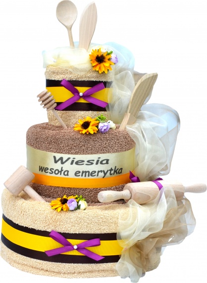 Oryginalny tort z ręczników - prezent na ślub, imieniny, urodziny, podziękowania