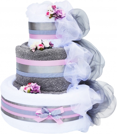 Duży tort  6 dużych ręczników - elegancki prezent na rocznicę ślubu, ślub