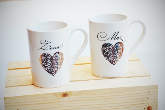 Wyjątkowy zestaw z okazji ślubu, rocznicy ślubu - porcelanowe kubki