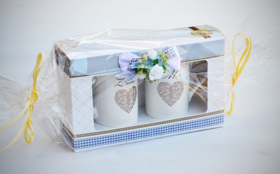 Wyjątkowy zestaw z okazji ślubu, rocznicy ślubu - porcelanowe kubki