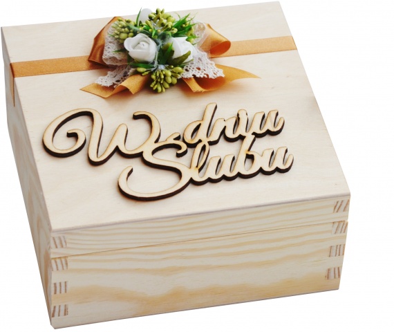 Pomysłowy prezent ślubny - szkatułka na pieniądze (bez kartki okolicznościowej))