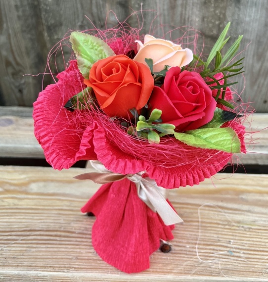 Bukiet z Kwiatów Mydlanych Róże Podziękowanie Prezent dla Wychowawczyni