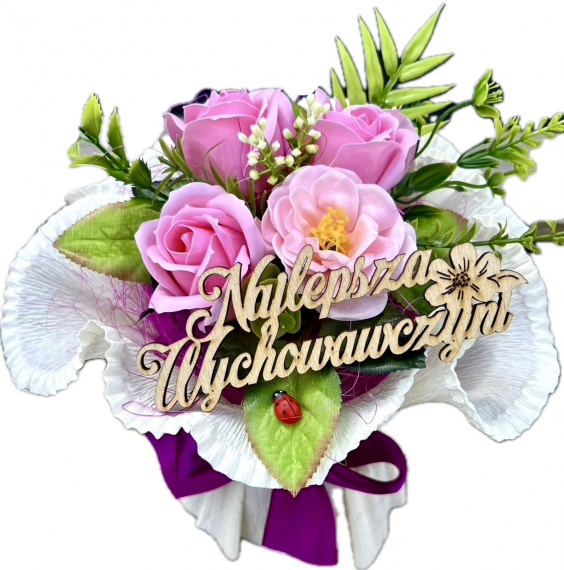 Bukiet Mydlany Mydlane Kwiaty dla Wychowawczyni Róże + Gruby Ręcznik Zakończenie roku