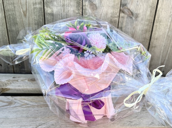 Bukiet Mydlany Mydlane Kwiaty dla Wychowawczyni Róże + Gruby Ręcznik Zakończenie roku