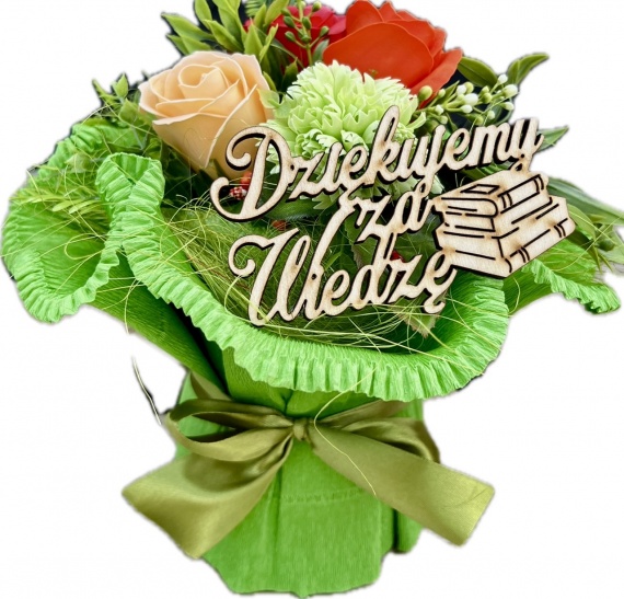 PIĘKNY DUŻY Mydlany BUKIET Kwiaty Mydlane Ręcznik Prezent dla Wychowawczyni