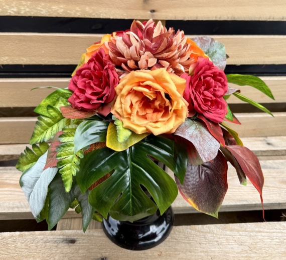 BUKIET Kompozycja do Wazonu Stroik Sztuczne KWIATY na Cmentarz Grób