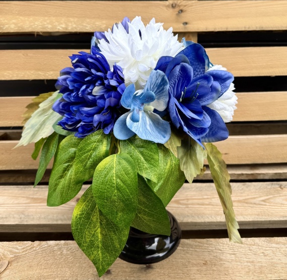 BUKIET Kompozycja do Wazonu Stroik Sztuczne KWIATY Chryzantemy na Cmentarz