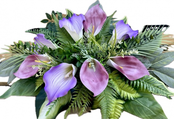 DUŻA Wiązanka + BUKIET Stroik Kalie Kompozycja na Cmentarz Sztuczne Kwiaty