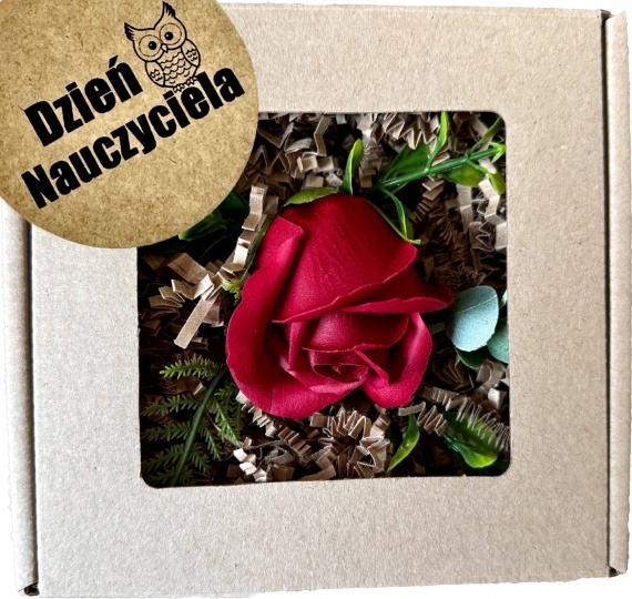 Prezent na Dzień Nauczyciela dla Nauczycieli Box Prezentowy Róża Mydlana