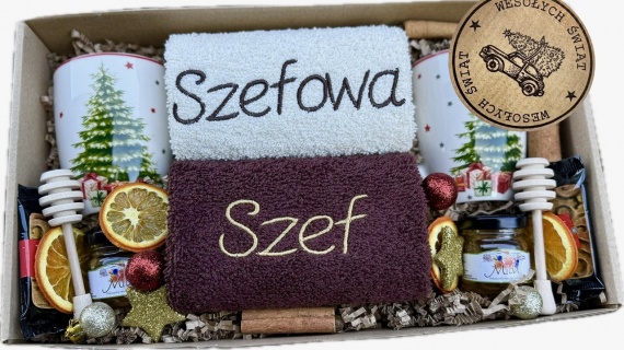 Oryginalny Ładny Prezent na Święta Świąteczny dla Szefa i Szefowej Ręczniki