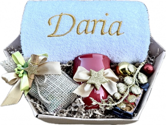 Prezent na Święta dla Przyjaciółki Koleżanki Kosz Ręcznik Kubek Herbata