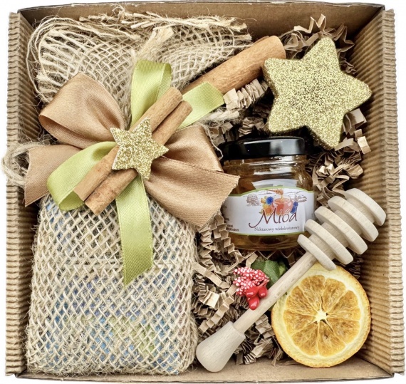 Prezent na Święta Box Prezentowy dla Klienta Pracownika Kontrahenta Miód