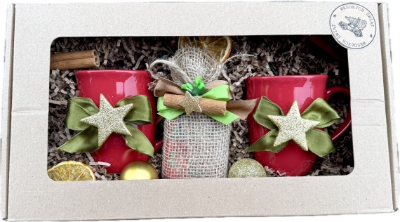 Super Prezent na Święta Kosz Prezentowy dla Szefowej Szefa Rodziców 2 Kubki