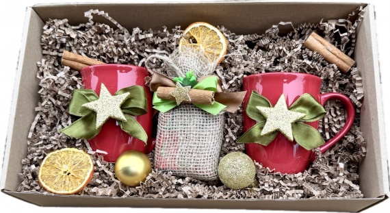 Super Prezent na Święta Kosz Prezentowy dla Szefowej Szefa Rodziców 2 Kubki