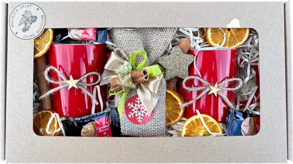 Wyjątkowy Prezent na Święta Zestaw Prezentowy pod Choinkę 2 Kubki Herbata