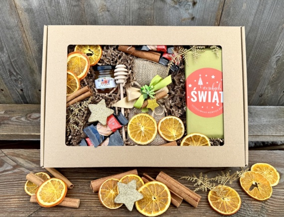 Super Prezent na Święta Zestaw Prezentowy pod Choinkę Herbat Miód Czekolada