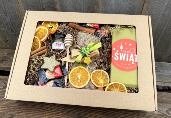 Super Prezent na Święta Zestaw Prezentowy pod Choinkę Herbat Miód Czekolada