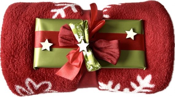 Praktyczny Oryginalny PREZENT na ŚWIĘTA Zestaw Koc Kocyk Świąteczny BOX