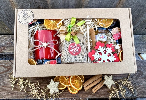 Fajny Prezent na Święta Herbata Kubek Miód Zestaw Prezentowy pod Choinkę