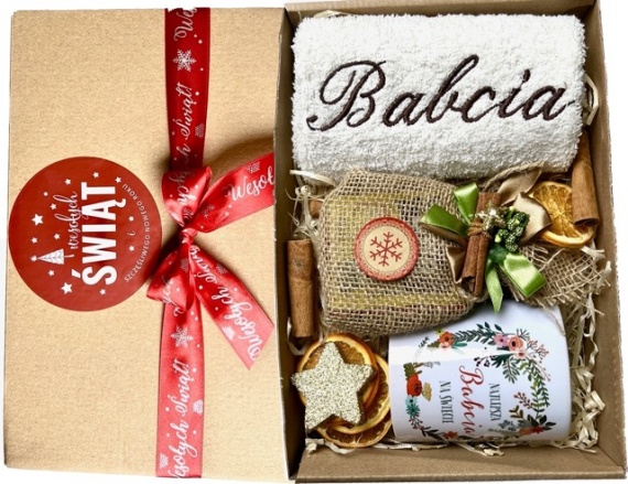 PIĘKNY Prezent na Święta dla Babci Dziadka ŚWIĄTECZNY ZESTAW PREZENTOWY BOX