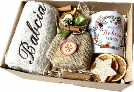 PIĘKNY Prezent na Święta dla Babci Dziadka ŚWIĄTECZNY ZESTAW PREZENTOWY BOX