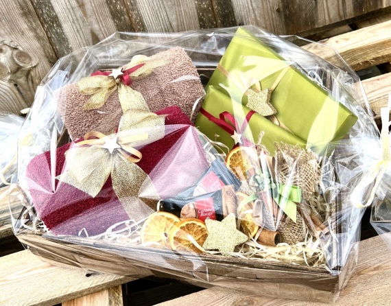 Prezent na Święta DUŻY Zestaw Prezentowy Świąteczny Ręczniki Herbata Lampki