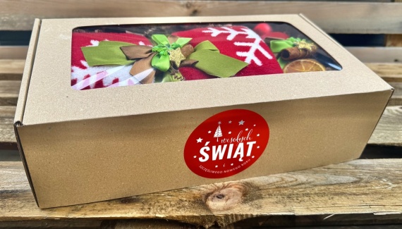 Oryginalny Prezent na Święta Świąteczny Zestaw Box Prezentowy Koc Kubek