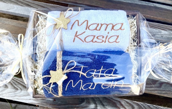 Prezent na Święta Ręczniki z Haftem dla Mamy Taty