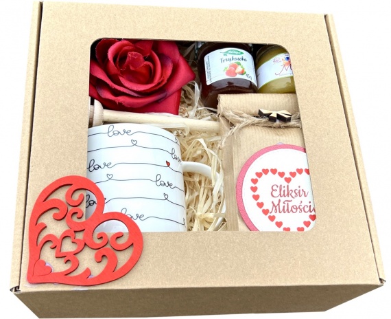 DUŻY ZESTAW Prezent na Walentynki dla żony herbata kubek