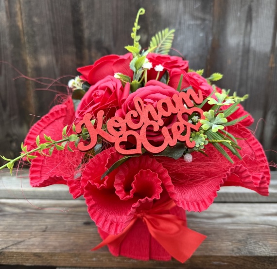 Prezent na Walentynki DUŻY UROCZY Bukiet Mydlany Róże Mydlane GRUBY Ręcznik