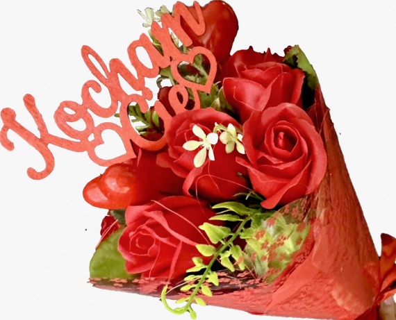 Oryginalny Prezent na Walentynki Walentynkowy Mydlany Bukiet Mydlany Róże