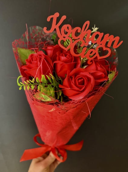 Oryginalny Prezent na Walentynki Walentynkowy Mydlany Bukiet Mydlany Róże