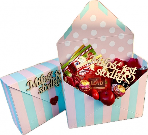 Prezent na Walentynki Box Prezentowy dla Dziewczyny Niej Żony Słodycze