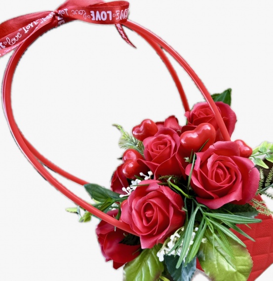 Mydlany Bukiet z Róż Czerwone Mydlane Róże FlowerBox Prezent na Walentynki