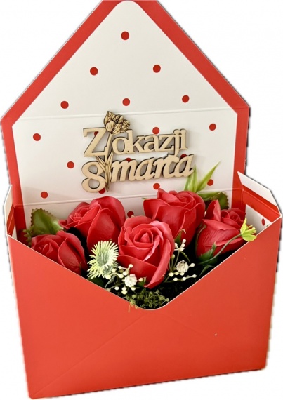 Prezent na Dzień Kobiet Mydlany Bukiet z Mydlanych Kwiatów Róże Mydlane box