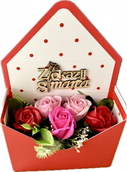 Super Prezent na Dzień Kobiet Bukiet z Kwiatów Mydlanych Mydlane Róże Box