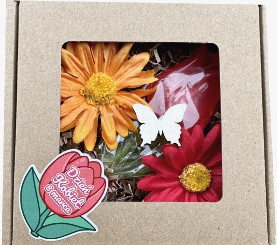 Prezent na Dzień Kobiet Upominek dla nauczycielek dziewczynek Tulipan Lizak