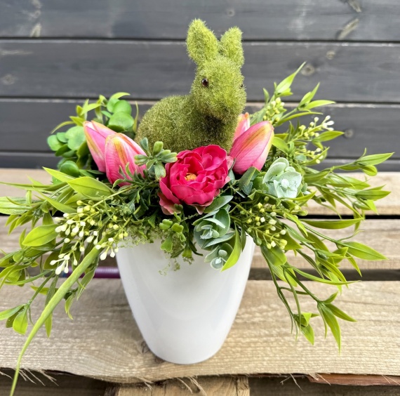 Stroik Wielkanocny Kwiatowy na Wielkanoc Ozdoba Dekoracja na Stół do salonu