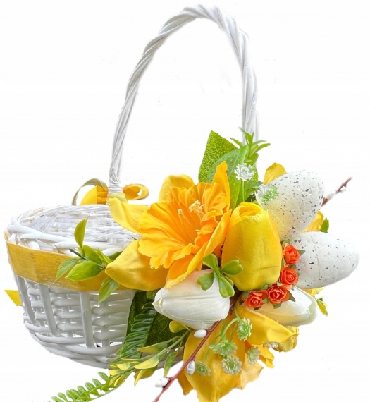 Wiosenny Koszyk do święconki Wielkanoc Stroik Wielkanocny Koszyczek tulipan