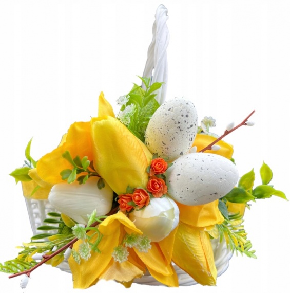 Wiosenny Koszyk do święconki Wielkanoc Stroik Wielkanocny Koszyczek tulipan