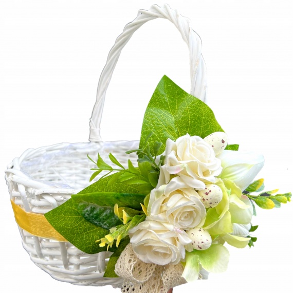 Koszyk koszyczek dekorowany na święconkę stroik