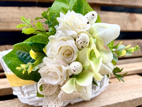 Koszyk koszyczek dekorowany na święconkę stroik