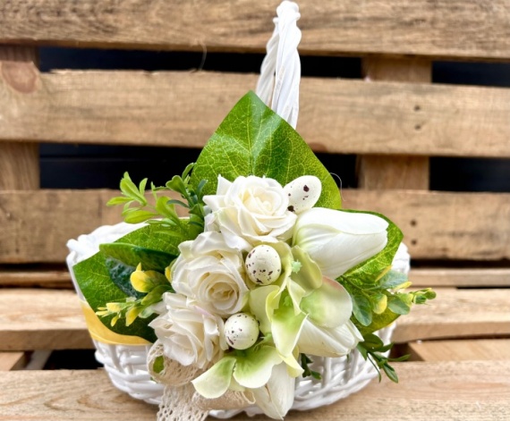 Koszyk koszyczek dekorowany na święconkę stroik