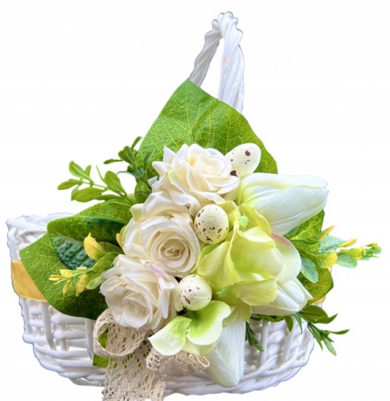 Koszyk koszyczek dekorowany na święconkę stroik