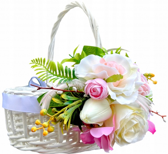 PIĘKNY Koszyk Koszyczek z dekoracją do święconki