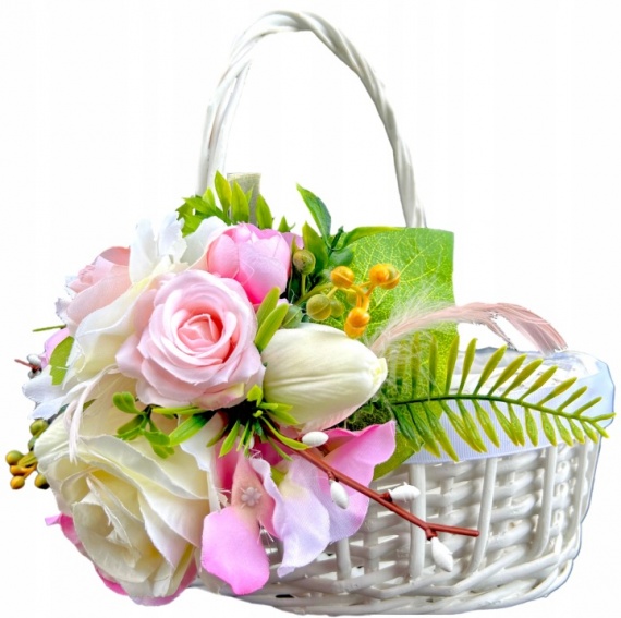 PIĘKNY Koszyk Koszyczek z dekoracją do święconki