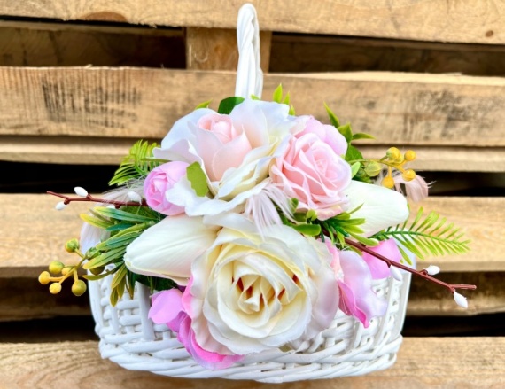 PIĘKNY Koszyk Koszyczek z dekoracją do święconki